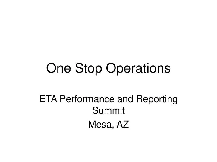 one stop operations