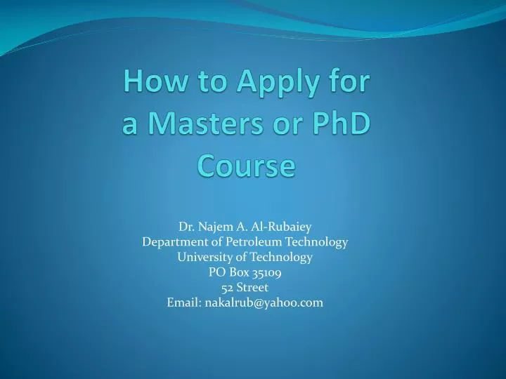 masters course phd