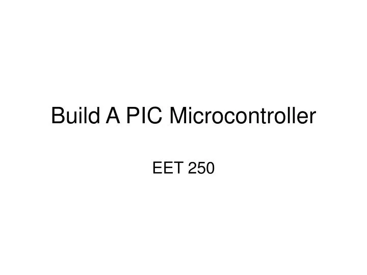 build a pic microcontroller