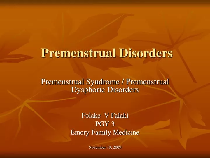 premenstrual disorders