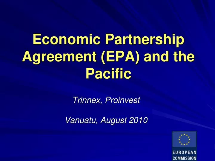 economic partnership agreement epa and the pacific