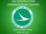LPA CONSTRUCTION ADMINISTRATION TRAINING
