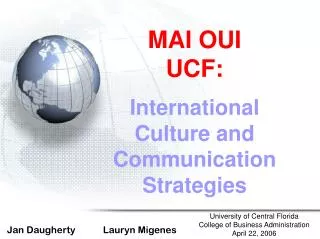 MAI OUI UCF: International Culture and Communication Strategies