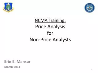 NCMA Training: Price Analysis for Non-Price Analysts