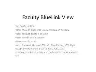 Faculty BlueLink View