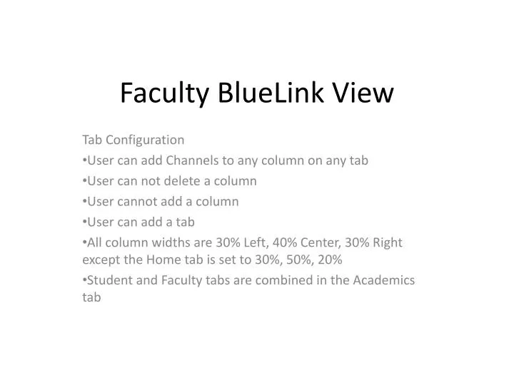 faculty bluelink view