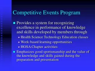Competitive Events Program