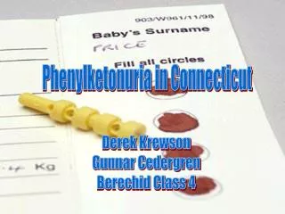 Phenylketonuria in Connecticut