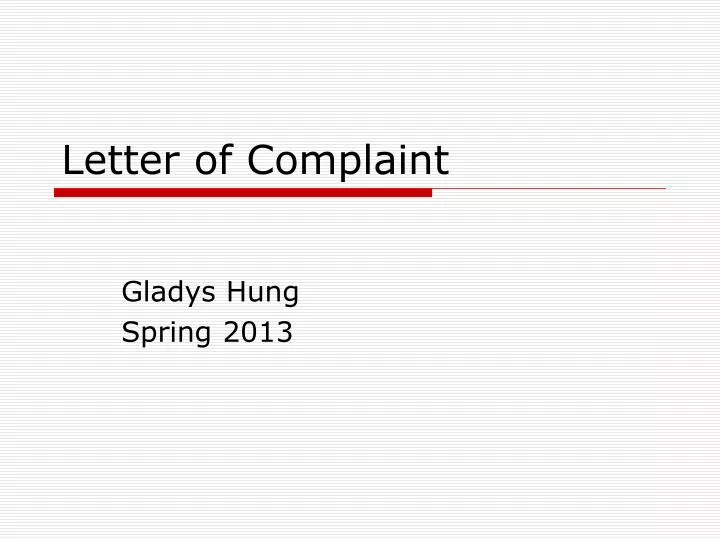 letter of complaint
