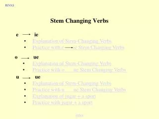 Stem Changing Verbs