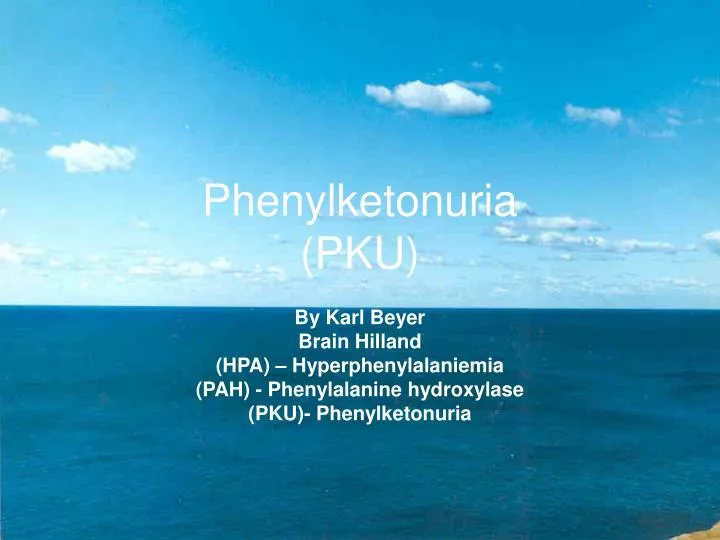 phenylketonuria pku