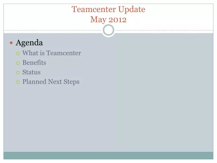 teamcenter update may 2012