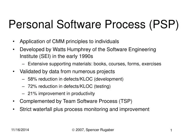 personal software process psp