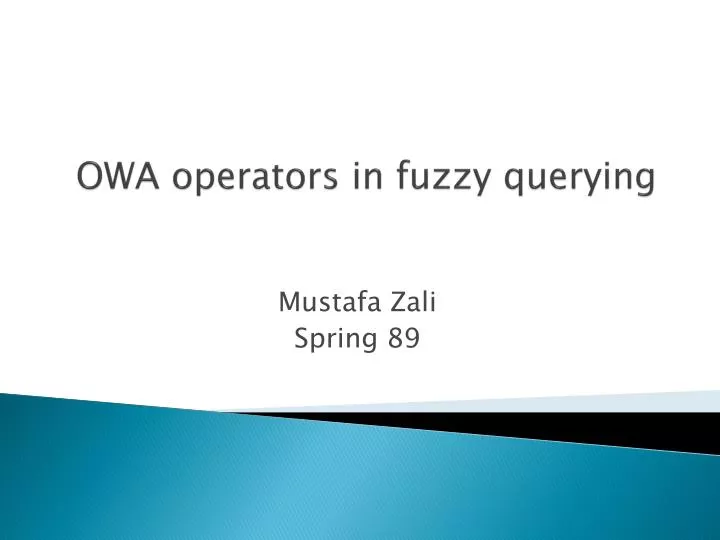 owa operators in fuzzy querying