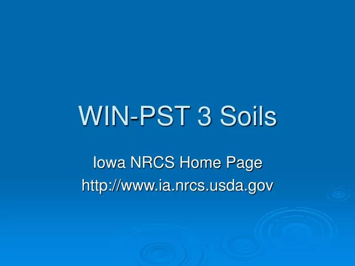 win pst 3 soils