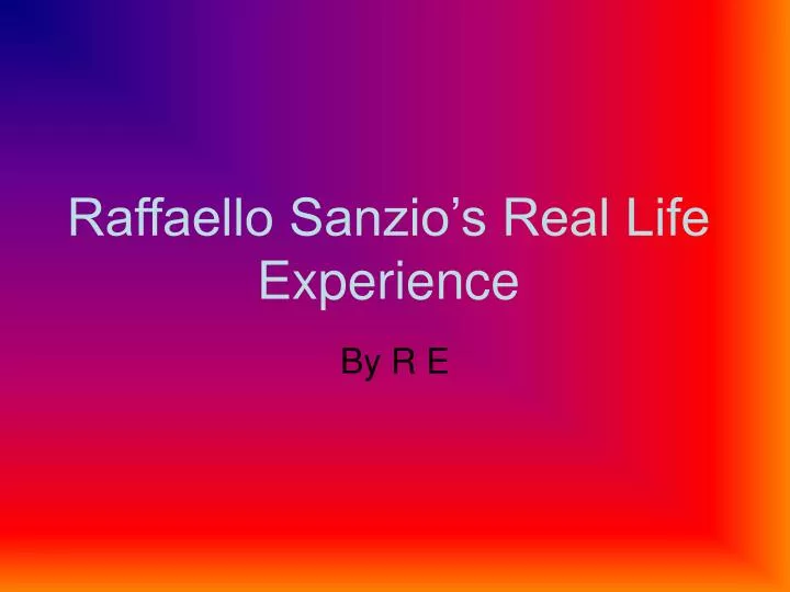 raffaello sanzio s real life experience