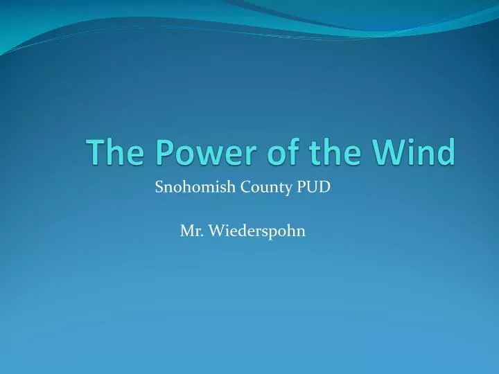 the power of the wind