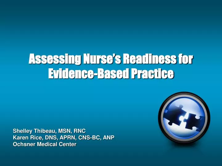 assessing nurse s readiness for evidence based practice