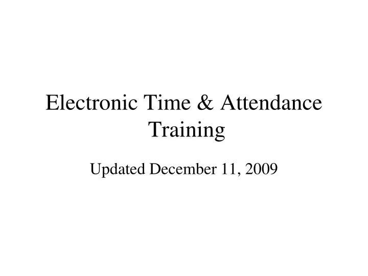 electronic time attendance training