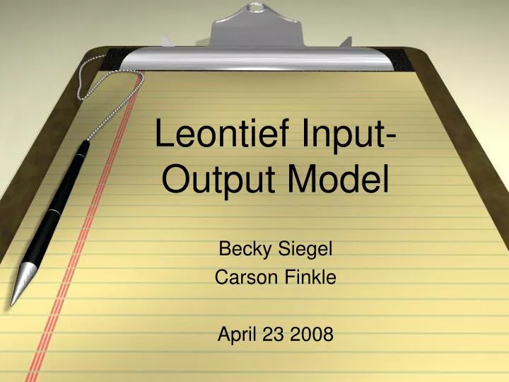 leontief input output model