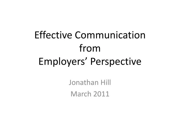effective communication from employers perspective