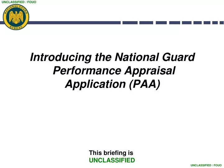 introducing the national guard performance appraisal application paa