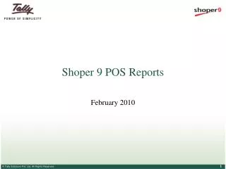 Shoper 9 POS Reports