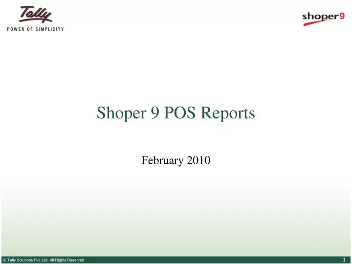 shoper 9 pos reports