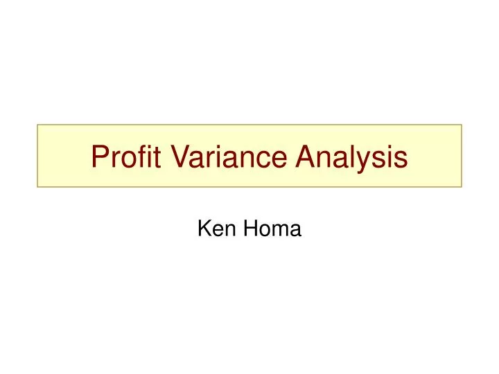 profit variance analysis