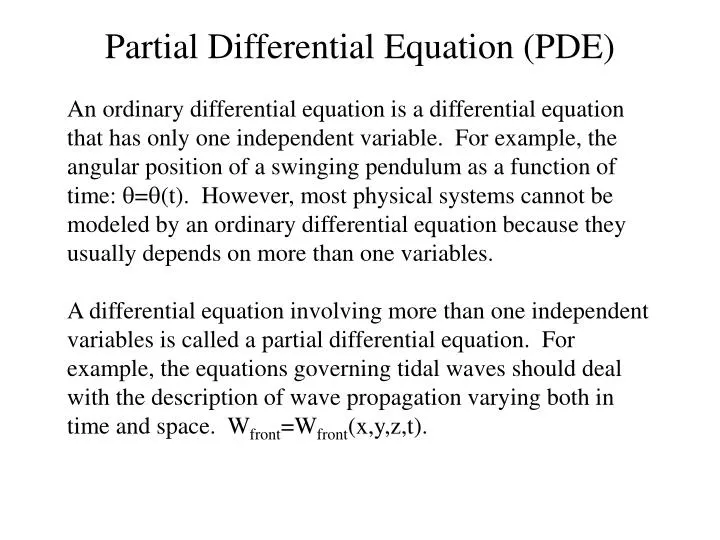 partial differential equation pde