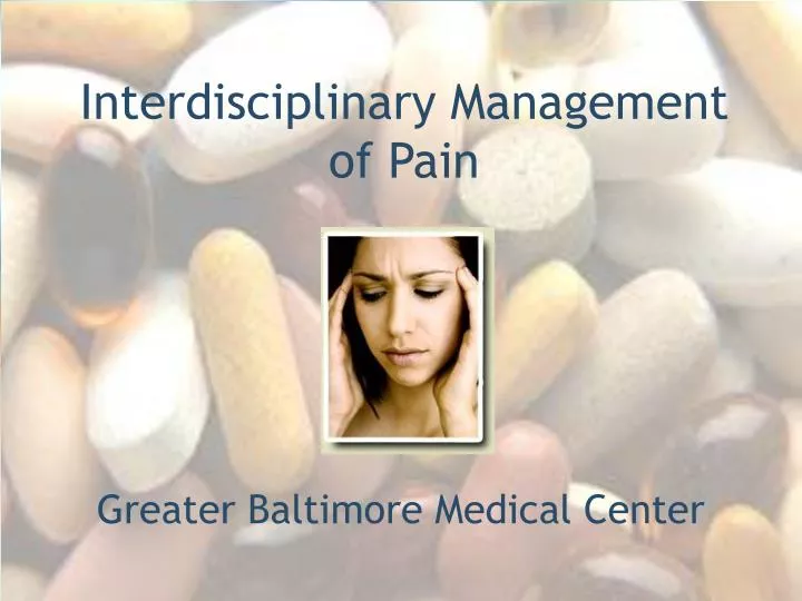 interdisciplinary management of pain