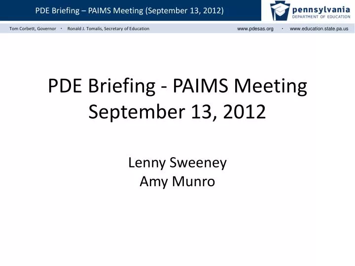 pde briefing paims meeting september 13 2012