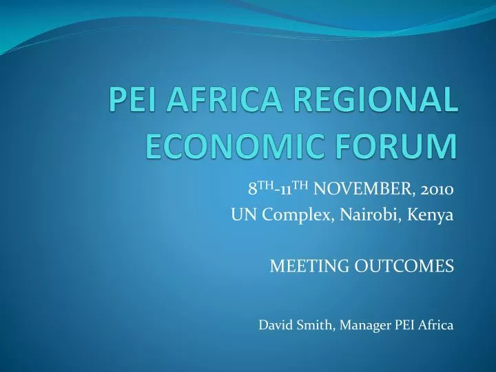 pei africa regional economic forum