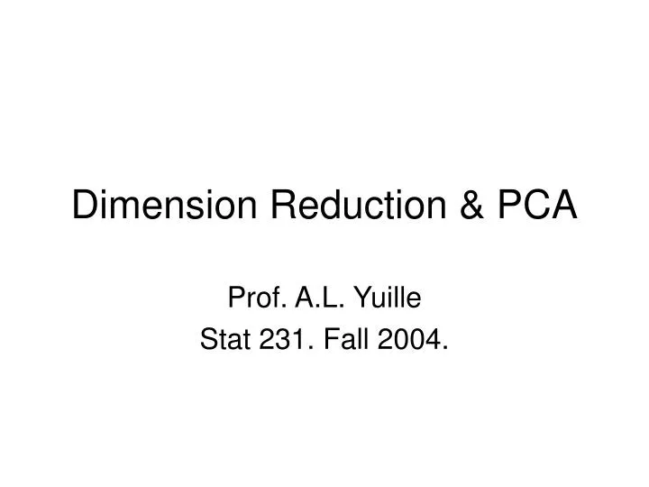 dimension reduction pca