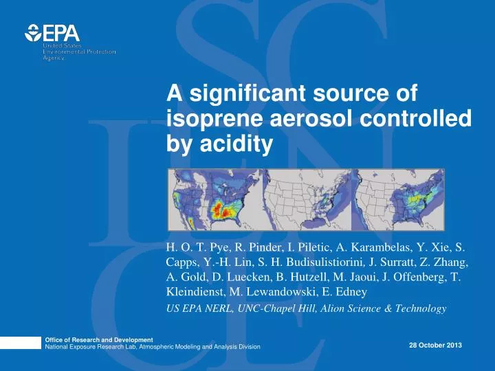 a significant source of isoprene aerosol controlled by acidity