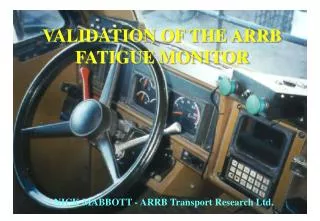 validation of the arrb fatigue monitor nick mabbott arrb transport research ltd