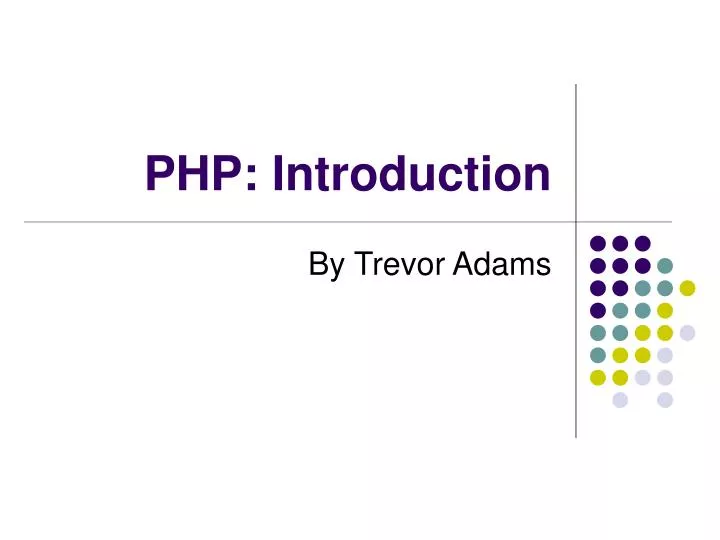 php introduction