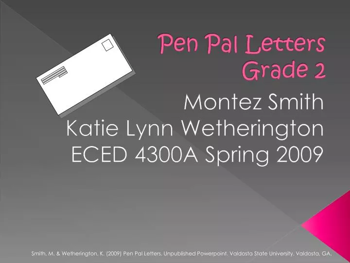 pen pal letters grade 2