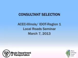 Consultant Selection