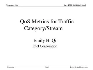 QoS Metrics for Traffic Category/Stream