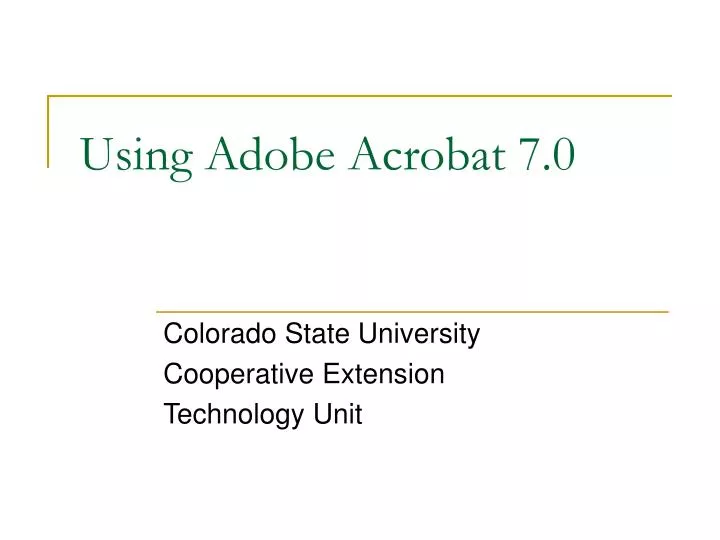 using adobe acrobat 7 0