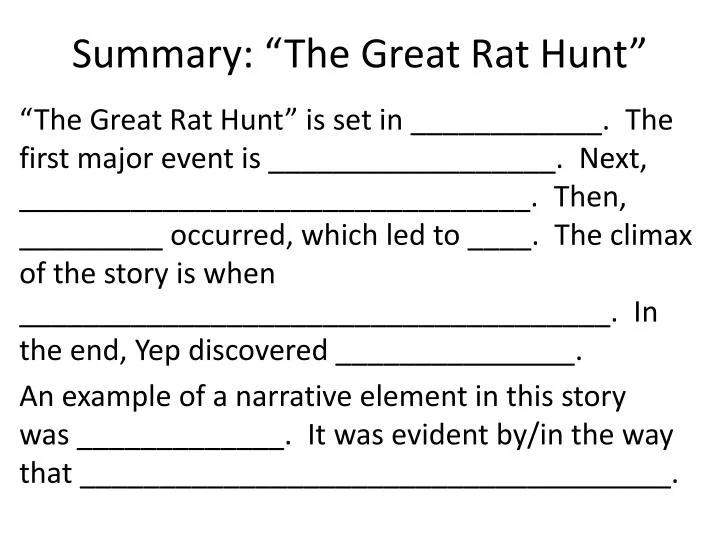 summary the great rat hunt
