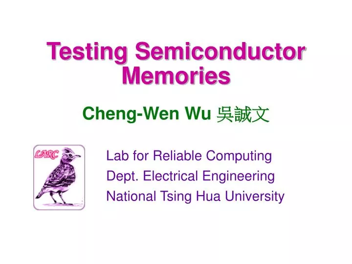 testing semiconductor memories