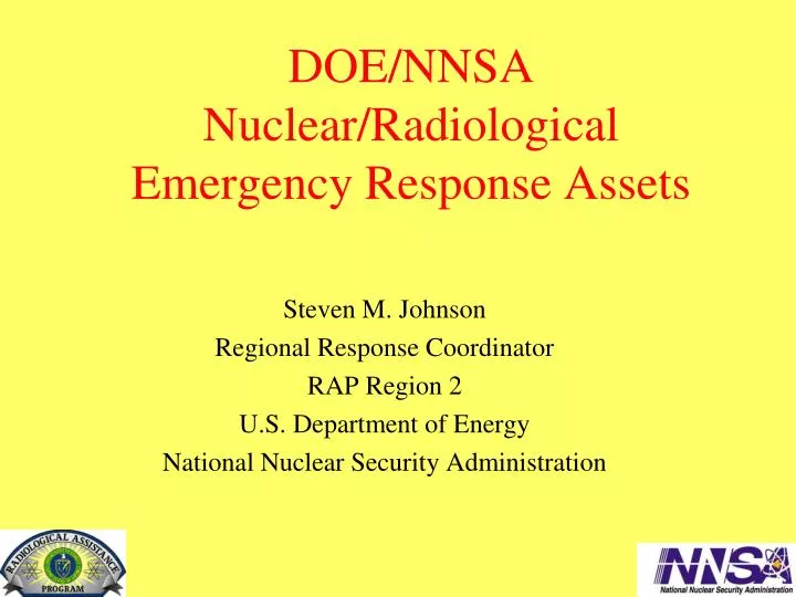 doe nnsa nuclear radiological emergency response assets
