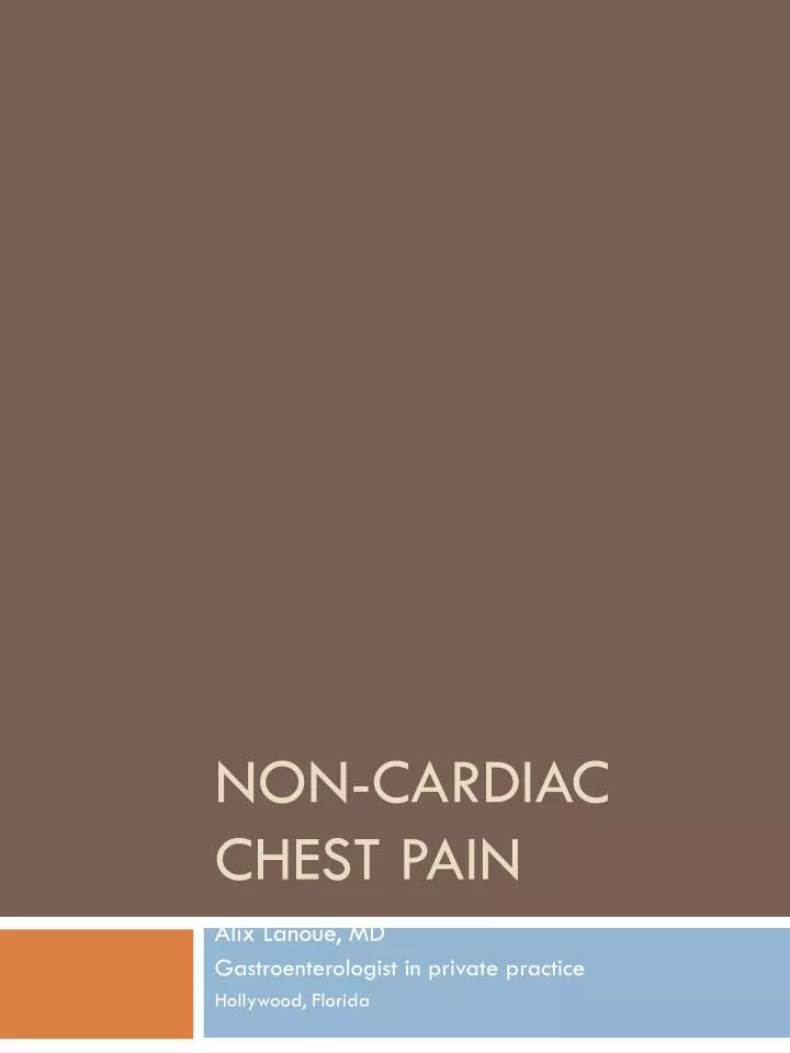 non cardiac chest pain