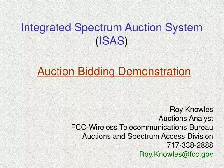 integrated spectrum auction system isas
