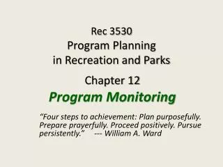 Rec 3530 Program Planning in Recreation and Parks