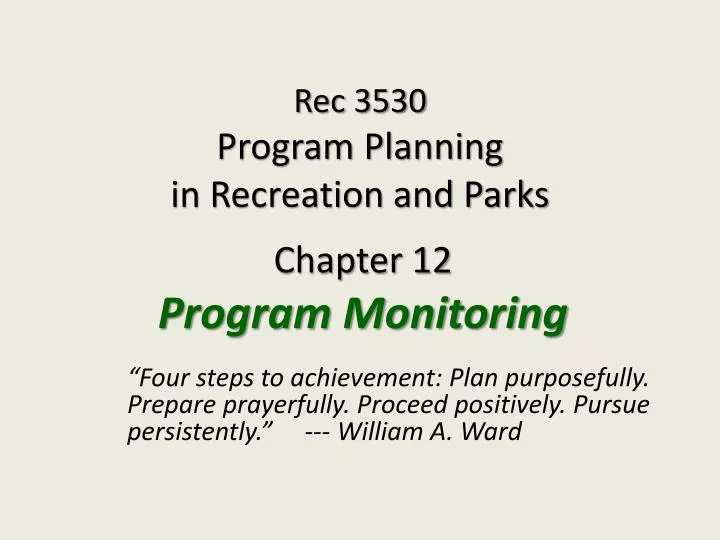 rec 3530 program planning in recreation and parks