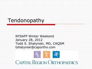 Tendonopathy