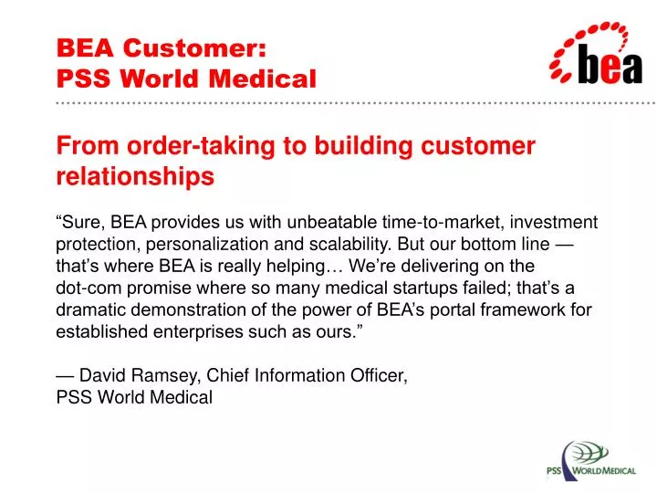 bea customer pss world medical